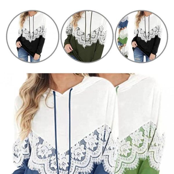 women's hoodies & sweatshirts warm lightweight lace stitching hooded pullover sweatshirt outerwear, Black
women's hoodies & sweatshirts warm lightweight lace stitching hooded pullover sweatshirt outerwear, Black