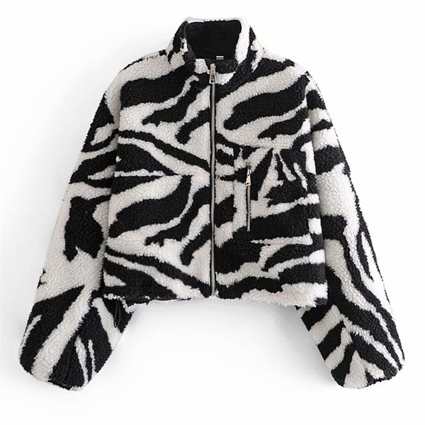 women autumn fashion jackets coats zebra print stand collar cashmere female street sweet jacket outerwear clothes 210513, Black;brown
women autumn fashion jackets coats zebra print stand collar cashmere female street sweet jacket outerwear clothes 210513, Black;brown