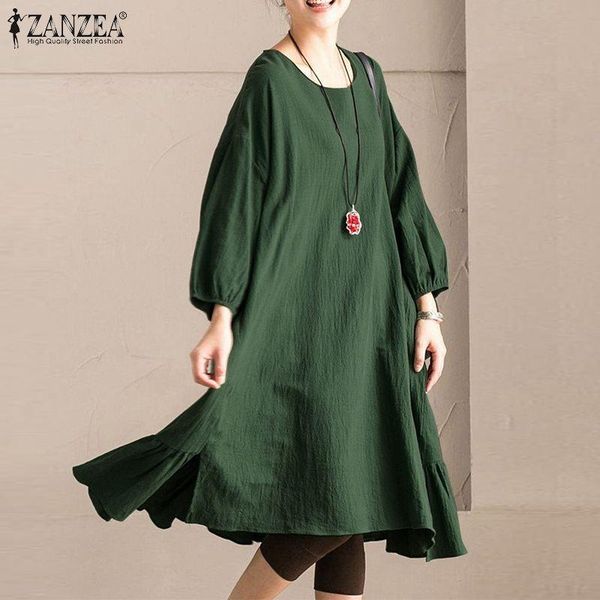 casual dresses autumn vintage 3/4 sleeve sundress zanzea women elegant long shirt dress solid cotton linen vestidos loose flounce 5xl, Black;gray
casual dresses autumn vintage 3/4 sleeve sundress zanzea women elegant long shirt dress solid cotton linen vestidos loose flounce 5xl, Black;gray