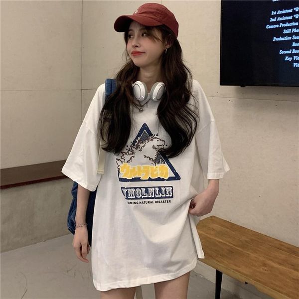 summer college style cartoon print half-sleeved mid-length loose cotton t-shirt all-match casual women women's, White
summer college style cartoon print half-sleeved mid-length loose cotton t-shirt all-match casual women women's, White