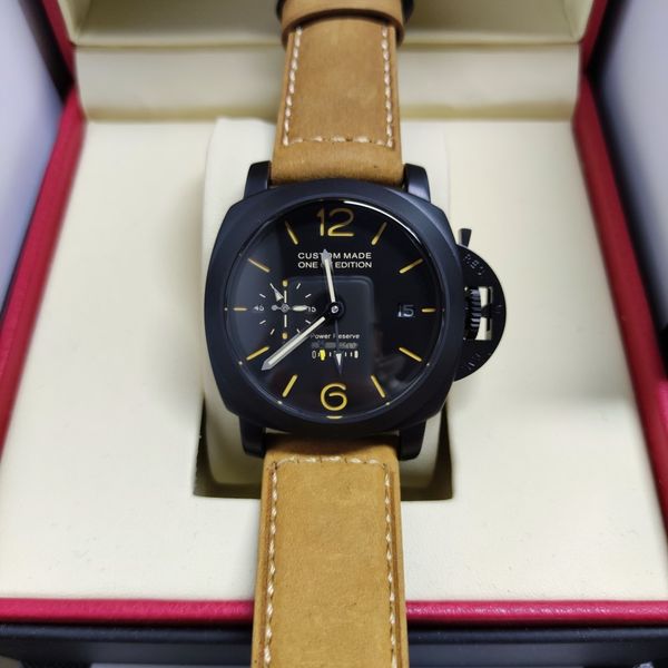 44mm automatic mechanical watch power reserve super rvs black dial light-emitting waterproof gentlemen p07, Slivery;brown
44mm automatic mechanical watch power reserve super rvs black dial light-emitting waterproof gentlemen p07, Slivery;brown