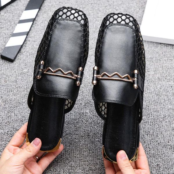 metalic heels air mesh mules 40 closed toe slides square sandals women shoes breathable pin metal buckle slippers 2021, Black
metalic heels air mesh mules 40 closed toe slides square sandals women shoes breathable pin metal buckle slippers 2021, Black