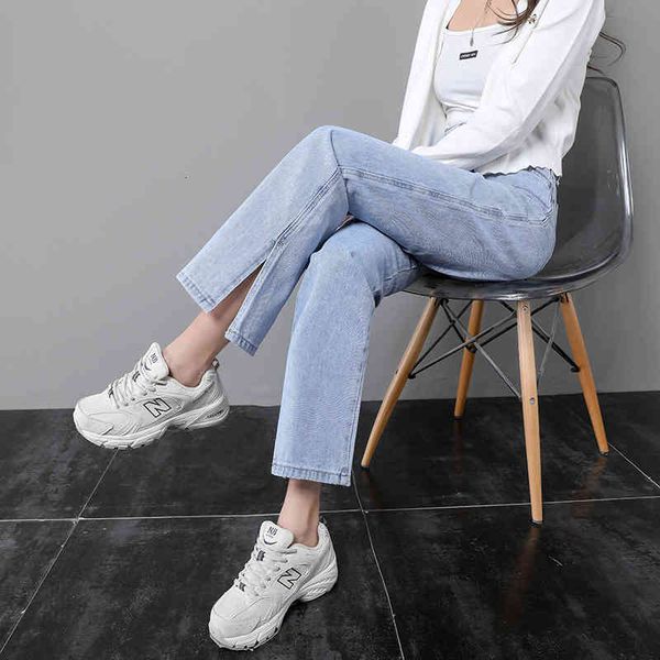 women's jeans slacks, korean style, casual, high waist, broad leg, jeans, side fashion, slit, spring pants, waist 6czi, Blue
women's jeans slacks, korean style, casual, high waist, broad leg, jeans, side fashion, slit, spring pants, waist 6czi, Blue