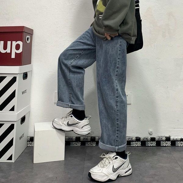 retro jeans men's straight tube loose wide leg old man's pants, Blue
retro jeans men's straight tube loose wide leg old man's pants, Blue