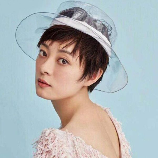 cloches solid transparent women's buckets hats caps girls gorras ladies pvc beach sun visor waterproof rain hat plastic wide brim, Blue;gray
cloches solid transparent women's buckets hats caps girls gorras ladies pvc beach sun visor waterproof rain hat plastic wide brim, Blue;gray