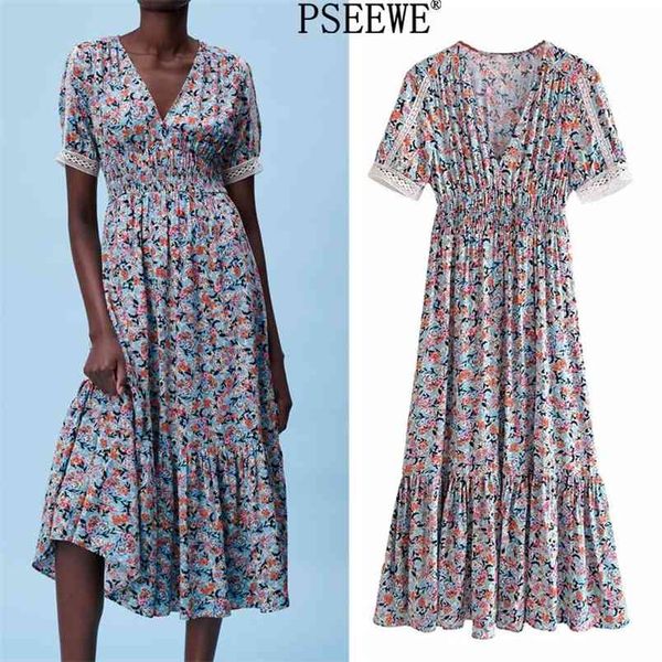 dress women floral print woman long summer contrast applique short sleeve ruched ruffle vintage es 210519, Black;gray
dress women floral print woman long summer contrast applique short sleeve ruched ruffle vintage es 210519, Black;gray