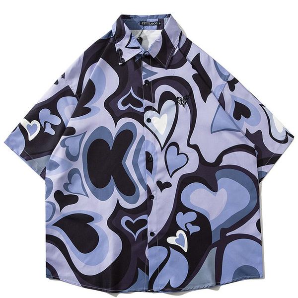 men's casual shirts men vintage esthetics heart printed shirt blouse oversize short sleeve summer hawaii beach holiday loose, White;black
men's casual shirts men vintage esthetics heart printed shirt blouse oversize short sleeve summer hawaii beach holiday loose, White;black