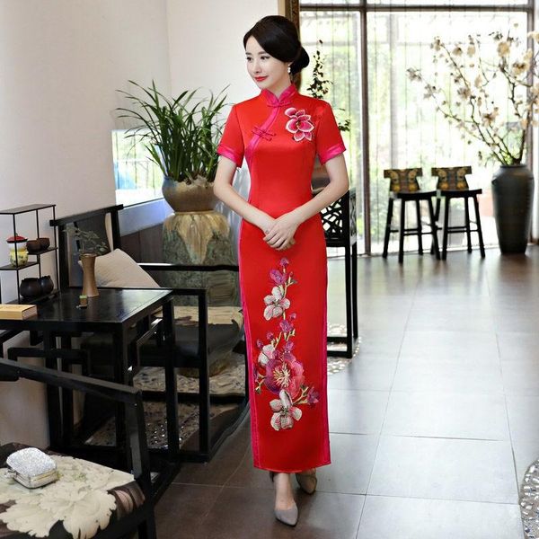 ethnic clothing floral rayon high split cheongsam female chinese style red classic qipao vintage button dresses gown elegant long vesti
ethnic clothing floral rayon high split cheongsam female chinese style red classic qipao vintage button dresses gown elegant long vesti