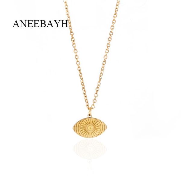 pendant necklaces boho simple eye shape geometric engraved sun pattern charm clavicle necklace for women stainless steel jewelry, Silver
pendant necklaces boho simple eye shape geometric engraved sun pattern charm clavicle necklace for women stainless steel jewelry, Silver