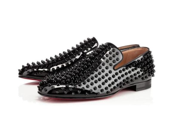 luxury fashion designer black spikes studded dress shoes brand red bottom flats loafers men wedding party gentlemen oxford shoe
luxury fashion designer black spikes studded dress shoes brand red bottom flats loafers men wedding party gentlemen oxford shoe