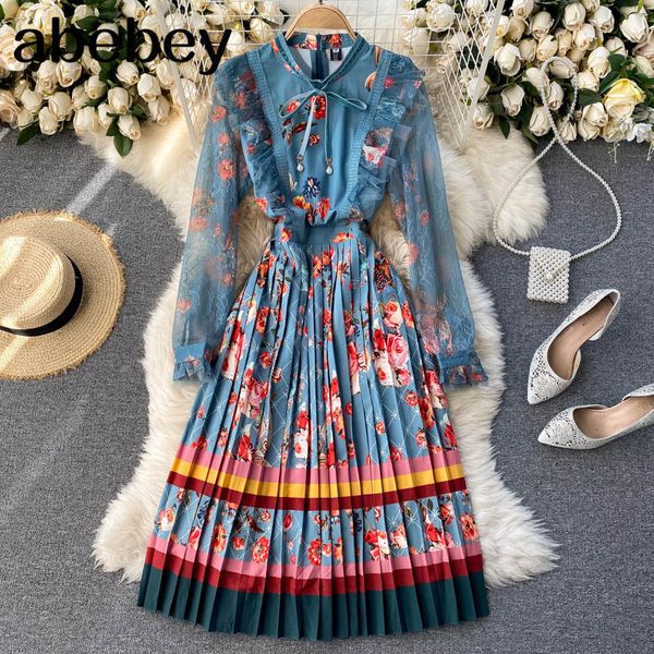 women boho floral pleated dress design lace long sleeve ruffles a-line autumn retro print court wind midi 210512, Black;gray
women boho floral pleated dress design lace long sleeve ruffles a-line autumn retro print court wind midi 210512, Black;gray