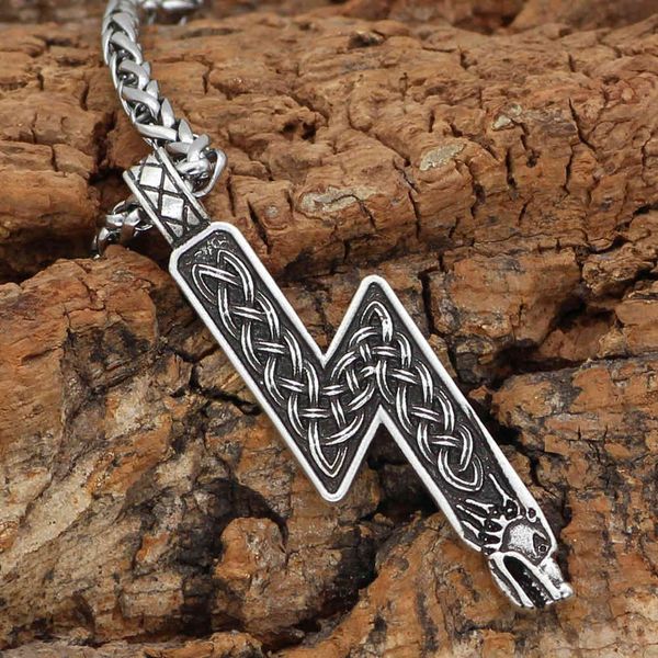 northern european culture men's accessories new dragon head domineering rune necklace, Silver
northern european culture men's accessories new dragon head domineering rune necklace, Silver