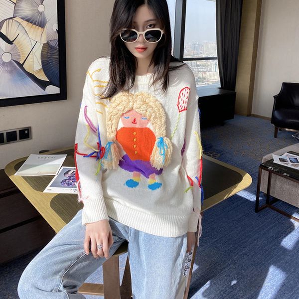 sweaters oversize sweater woman 2021 doll skill cute cartoon girl appliques loose white pull knitted sweaters christmas jersey, White;black
sweaters oversize sweater woman 2021 doll skill cute cartoon girl appliques loose white pull knitted sweaters christmas jersey, White;black