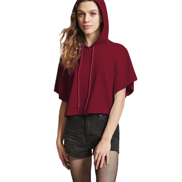 women's t-shirt hooded women summer t-shirt female batwing short sleeve punk t shirt crop loose solid fashion tees mujer, White
women's t-shirt hooded women summer t-shirt female batwing short sleeve punk t shirt crop loose solid fashion tees mujer, White