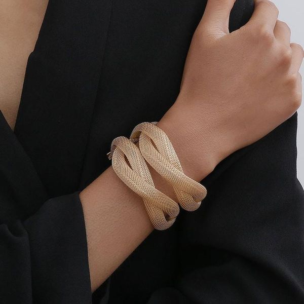 bangle multilayer snake metal mesh tube chunky hollow geometric braided cross open bracelet for women gold color party jewelry, Black
bangle multilayer snake metal mesh tube chunky hollow geometric braided cross open bracelet for women gold color party jewelry, Black