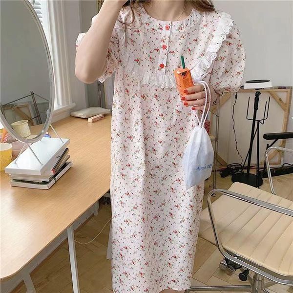 women's sleepwear qweek korean dress cotton floral print nightgrown summer light nightwear sleeve nighty for ladies, Black;red
women's sleepwear qweek korean dress cotton floral print nightgrown summer light nightwear sleeve nighty for ladies, Black;red