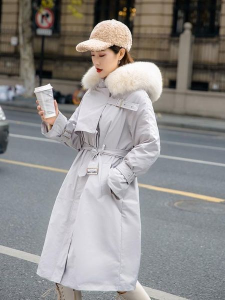 women's down & parkas winter big fur hood puffer jacket women knee length slim white duck overcoat with belt office lady jk-885 2lsy, Black
women's down & parkas winter big fur hood puffer jacket women knee length slim white duck overcoat with belt office lady jk-885 2lsy, Black