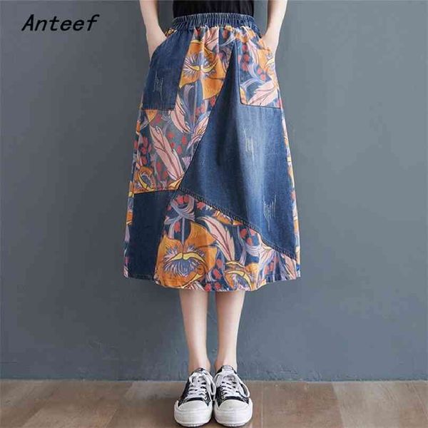 vintage floral plus size high waist spring summer casual loose midi for woman denim skirts womens skirt clothes 210517, Black
vintage floral plus size high waist spring summer casual loose midi for woman denim skirts womens skirt clothes 210517, Black