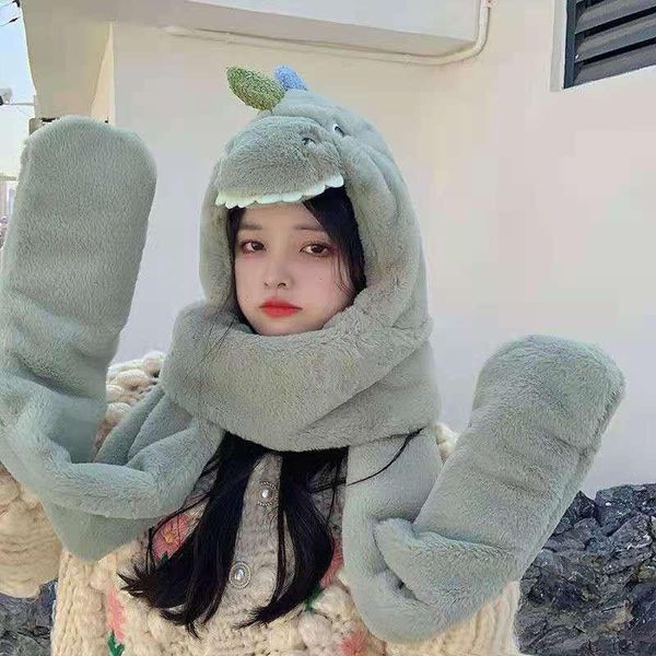 hats, scarves & gloves sets ladies autumn and winter scarf fashion hat one-piece ear protection warm cute plush dinosaur cartoon three-piece, Blue;gray
hats, scarves & gloves sets ladies autumn and winter scarf fashion hat one-piece ear protection warm cute plush dinosaur cartoon three-piece, Blue;gray