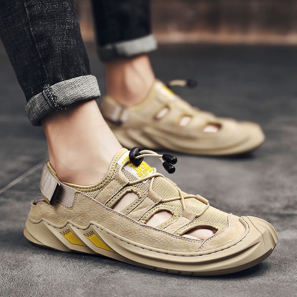 genuine leather mens sandals summer breathable men casual shoes non-slip outdoor men beach shoes roman slippers plus size 38-48, Black
genuine leather mens sandals summer breathable men casual shoes non-slip outdoor men beach shoes roman slippers plus size 38-48, Black
