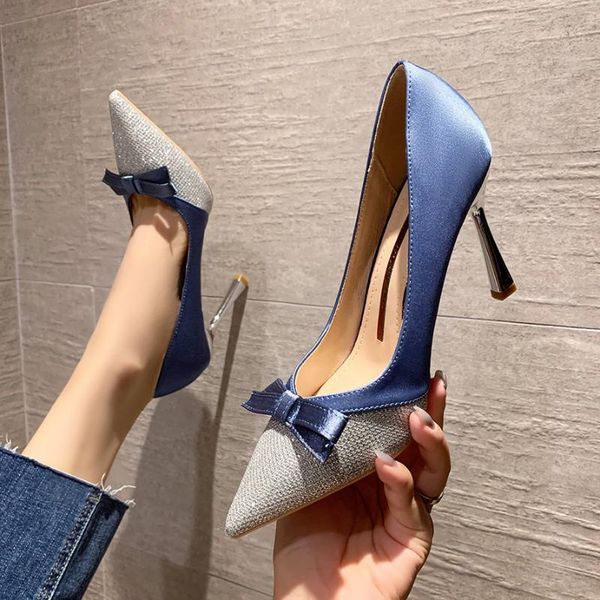 dress shoes pointed high heels stiletto bow color matching women's party female comfort ladies, Black
dress shoes pointed high heels stiletto bow color matching women's party female comfort ladies, Black