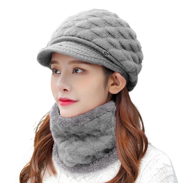 hats, scarves & gloves sets women winter 2pcs set visor brim chunky knit beanie hat plush lined circle scarf 85wb, Blue;gray
hats, scarves & gloves sets women winter 2pcs set visor brim chunky knit beanie hat plush lined circle scarf 85wb, Blue;gray