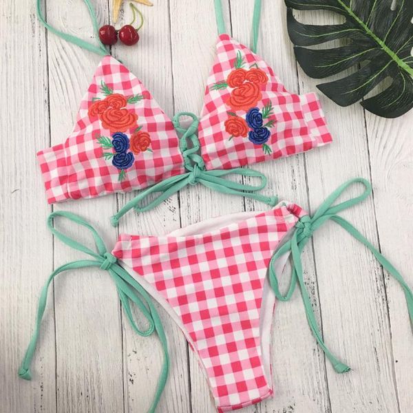 one-piece suits women push up pink plaid bathing padded bra bandage bikini set swimsuit triangle swimwear
one-piece suits women push up pink plaid bathing padded bra bandage bikini set swimsuit triangle swimwear