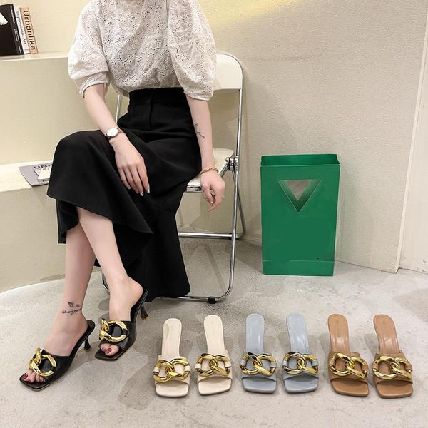 slippers thin heels shoes rivet womens outdoor luxury slides square toe pantofle heeled mules designer 2021 summer high retro pu, Black
slippers thin heels shoes rivet womens outdoor luxury slides square toe pantofle heeled mules designer 2021 summer high retro pu, Black