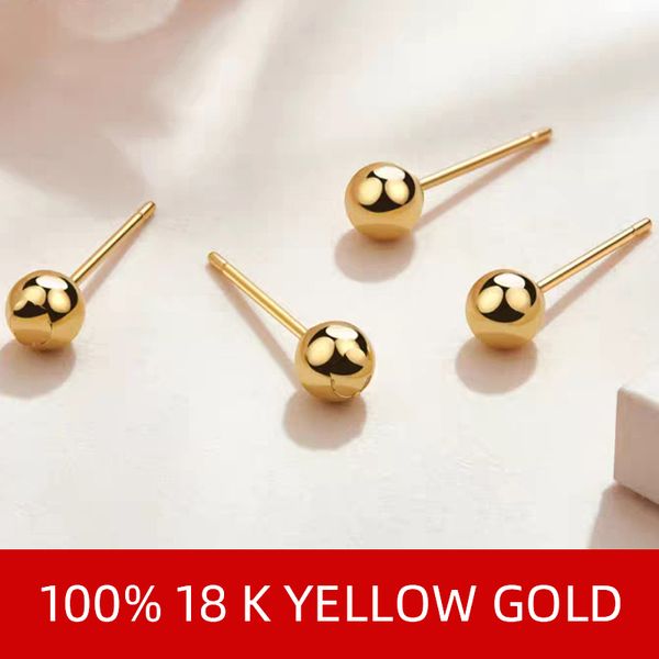 nymph real 18k gold jewelry bead ball studs earrings pure au750 fine jewelry for women charm wedding gift e500, Golden;silver
nymph real 18k gold jewelry bead ball studs earrings pure au750 fine jewelry for women charm wedding gift e500, Golden;silver