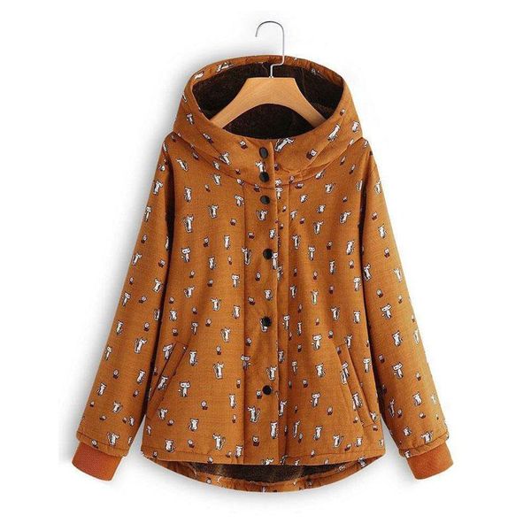 women's jackets plus size m-5xl women hooded jacket lovely cat long sleeve casual ladies fleece cotton linen coats 2021 autumn overcoat, Black;brown
women's jackets plus size m-5xl women hooded jacket lovely cat long sleeve casual ladies fleece cotton linen coats 2021 autumn overcoat, Black;brown