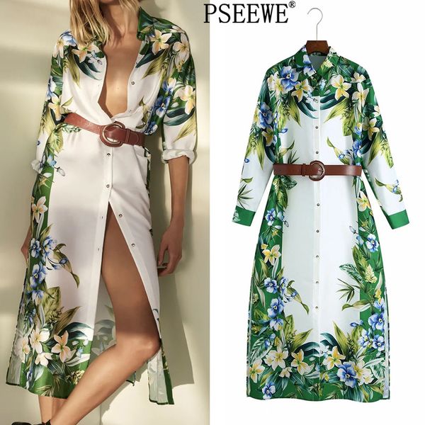 PSEEWE Spring 2021 Za Green Floral Print Midi Shirt Dress Woman Belt Long Sleeve Dress Women Casual Side Vents Elegant Dresses
PSEEWE Spring 2021 Za Green Floral Print Midi Shirt Dress Woman Belt Long Sleeve Dress Women Casual Side Vents Elegant Dresses