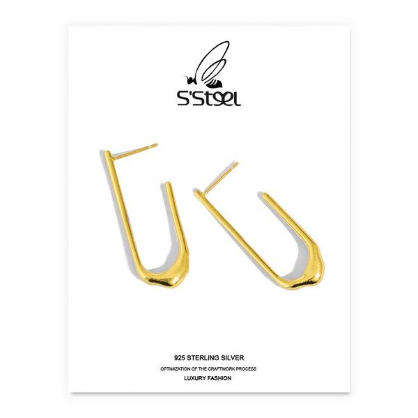 s'steel irregular earrings for women sterling silver 925 stud earring korean u-shaped earings pendientes plata de ley jewellery, Golden;silver
s'steel irregular earrings for women sterling silver 925 stud earring korean u-shaped earings pendientes plata de ley jewellery, Golden;silver