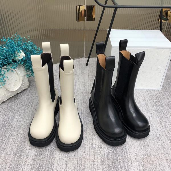 boots shoes women winter genuine leather mid-calf platform med heels slip on round toe zapatos de mujer, Black
boots shoes women winter genuine leather mid-calf platform med heels slip on round toe zapatos de mujer, Black