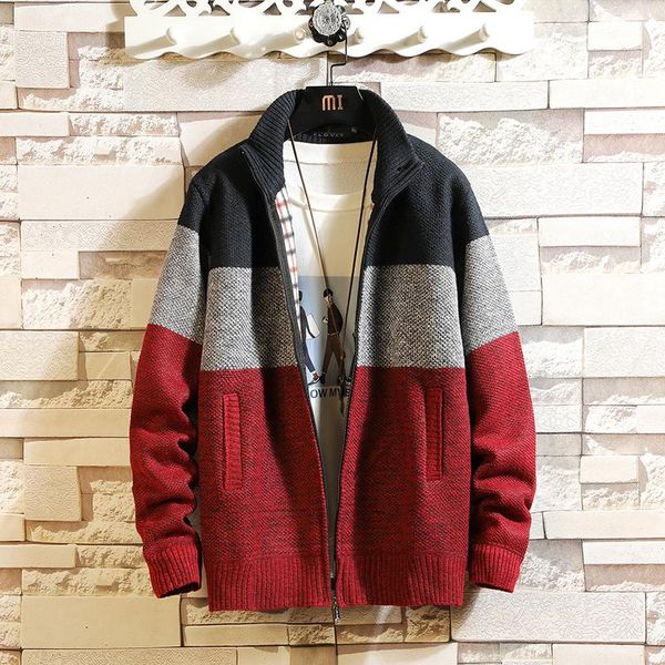 men's sweaters lomemol autumn and winter plus velvet thickening size trendy sweater cardigan stand-up collar jacket, White;black
men's sweaters lomemol autumn and winter plus velvet thickening size trendy sweater cardigan stand-up collar jacket, White;black