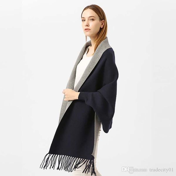 new fashion imitation cashmere pure color shawl sleeves thickened warmth winter windproof tassel cloak double-sided dual-use, Blue;gray
new fashion imitation cashmere pure color shawl sleeves thickened warmth winter windproof tassel cloak double-sided dual-use, Blue;gray