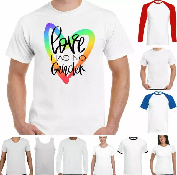 lgbt t-shirt mens love has no gender pride rainbow colours tee clothing, White;black
lgbt t-shirt mens love has no gender pride rainbow colours tee clothing, White;black