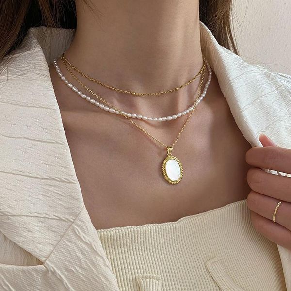 pendant necklaces white shell necklace for women vintage oval gold choker chain korean style accesorios fashion jewelry kbn102, Silver
pendant necklaces white shell necklace for women vintage oval gold choker chain korean style accesorios fashion jewelry kbn102, Silver