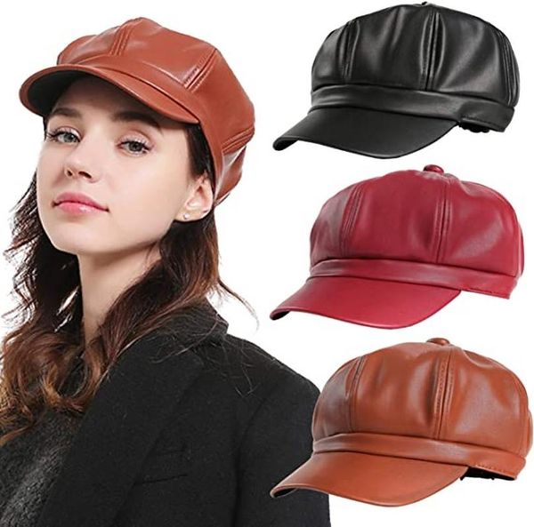 berets fashion artist pu leather female sboy caps korean octagonal cap spring winter warm casual women beret hats, Blue;gray
berets fashion artist pu leather female sboy caps korean octagonal cap spring winter warm casual women beret hats, Blue;gray