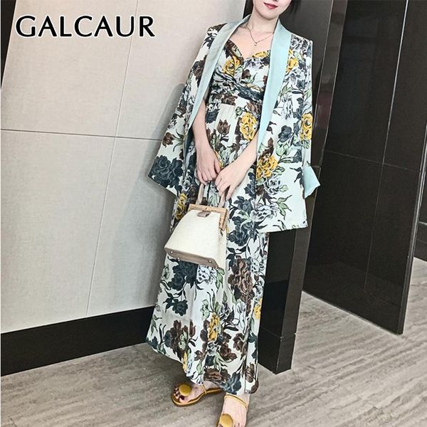 women's tracksuits galcaur print casual two piece set for women lapel long sleeve large size blazer strap high waist ankle length dress, Gray
women's tracksuits galcaur print casual two piece set for women lapel long sleeve large size blazer strap high waist ankle length dress, Gray