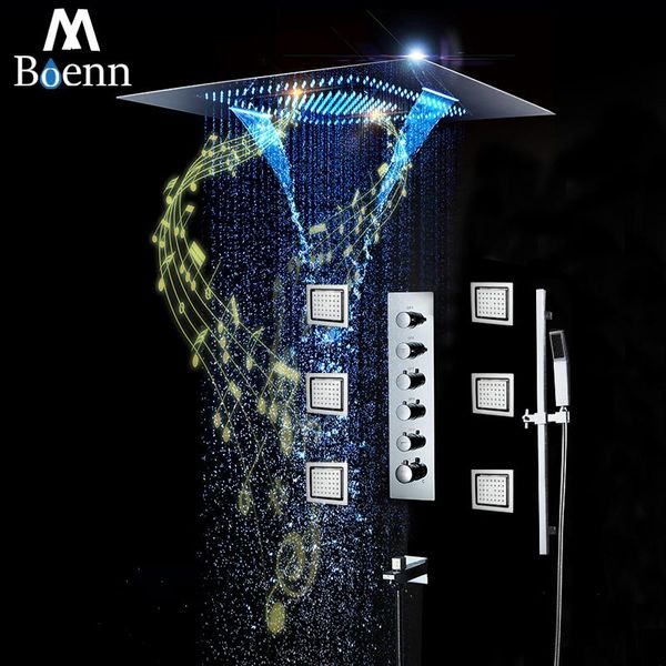 boenn luxurious large music shower systems led set recessed rain head bathroom faucets bath mixer thermostatic sets
boenn luxurious large music shower systems led set recessed rain head bathroom faucets bath mixer thermostatic sets