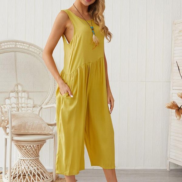 women's jumpsuits & rompers solid color vest waist loose sleeveless long jumpsuit bmf88, Black;white
women's jumpsuits & rompers solid color vest waist loose sleeveless long jumpsuit bmf88, Black;white