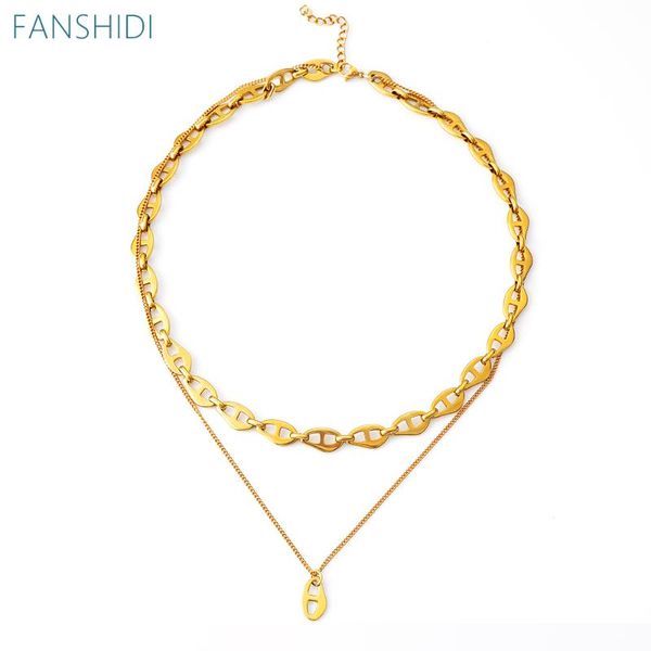 chains fanshidistainless steel pig nose chain necklace for women coffee beans multi-layer statement metal texture choker, Silver
chains fanshidistainless steel pig nose chain necklace for women coffee beans multi-layer statement metal texture choker, Silver