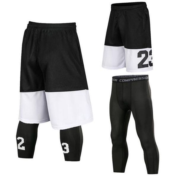 running shorts professional men basketball sets sport quick-dry tight gym training suit male soccer tights, Black;blue
running shorts professional men basketball sets sport quick-dry tight gym training suit male soccer tights, Black;blue