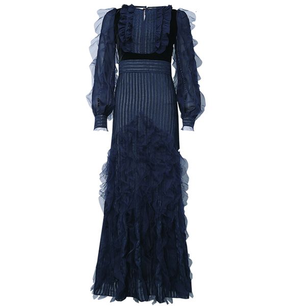 casual dresses spring elegant ruffles long mermaid party women o-neck sleeve blue runway designer abz3, Black;gray
casual dresses spring elegant ruffles long mermaid party women o-neck sleeve blue runway designer abz3, Black;gray