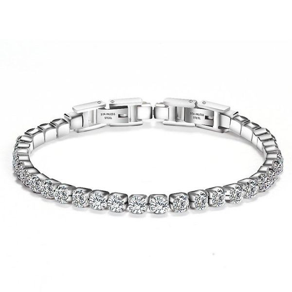 link, chain charm bracelets stainless steel adjustable and removable titanium double buckle zircon bracelet ladies simple tennis, Black
link, chain charm bracelets stainless steel adjustable and removable titanium double buckle zircon bracelet ladies simple tennis, Black