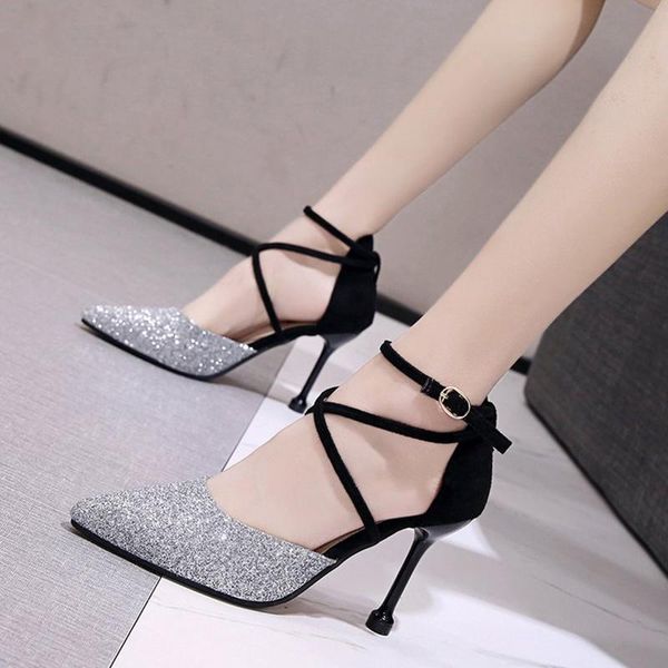 sandals cross-shoes high heel sandal for women bling shallow mouth buckle strap suit female beige high-heeled girls pointed bright, Black
sandals cross-shoes high heel sandal for women bling shallow mouth buckle strap suit female beige high-heeled girls pointed bright, Black