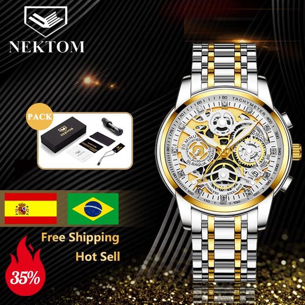 wristwatches netkom sports fashion men's gold chronograph luxury quartz watches men wristwatch for bussiness, Slivery;brown
wristwatches netkom sports fashion men's gold chronograph luxury quartz watches men wristwatch for bussiness, Slivery;brown