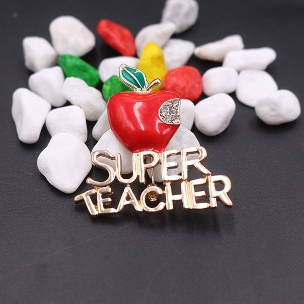 gold plated female metal apple drop oil brooch, Gray 
gold plated female metal apple drop oil brooch, Gray