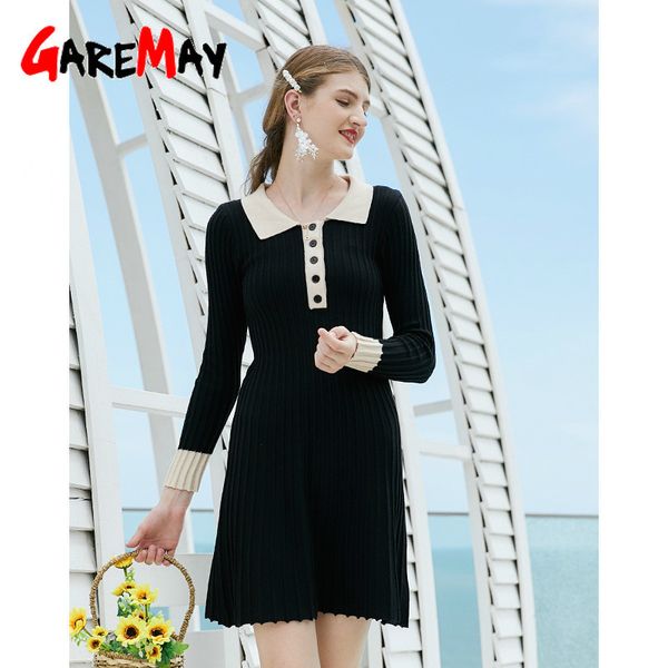 french long slim fringed knit sleeve knitted dress autumn winter button high street style sweater 210428, Black;gray
french long slim fringed knit sleeve knitted dress autumn winter button high street style sweater 210428, Black;gray