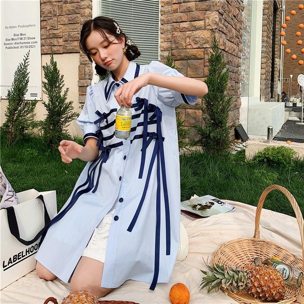 women's blouses & shirts fashion girl shirt bow tassel medium length loose ribbon bubble sleeve tide summer 2021, White
women's blouses & shirts fashion girl shirt bow tassel medium length loose ribbon bubble sleeve tide summer 2021, White
